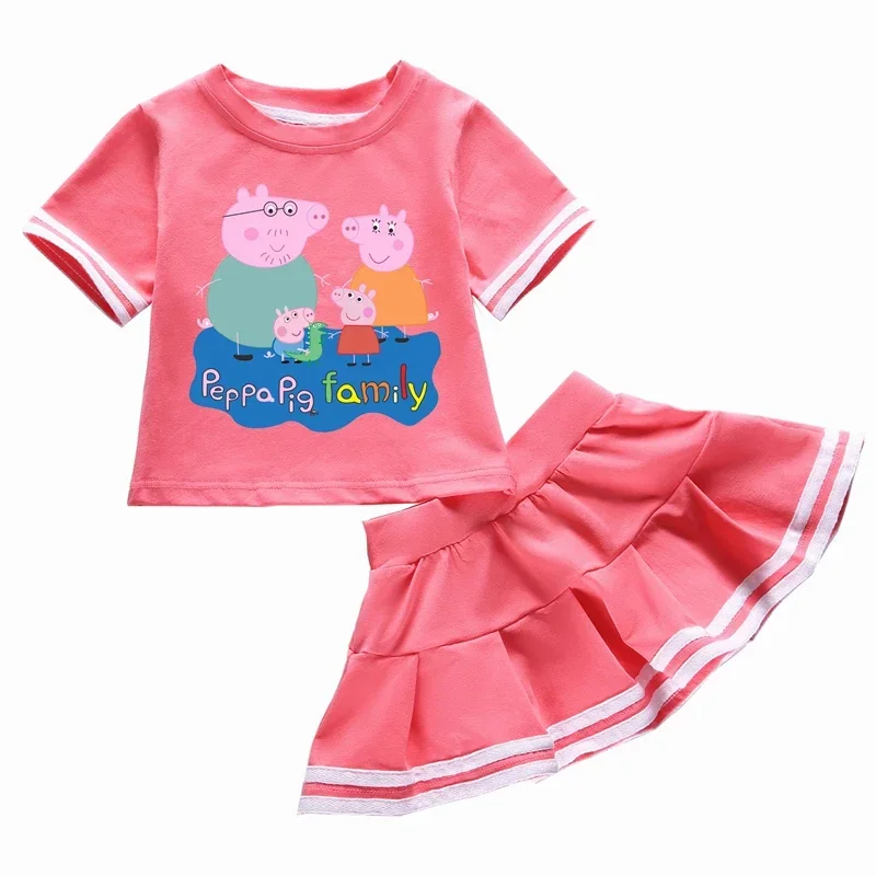 Peppa schwein George Rot sommer kurzarm kleid set aktivität puppe spielzeug weihnachts chenk für Kind schwester kleid