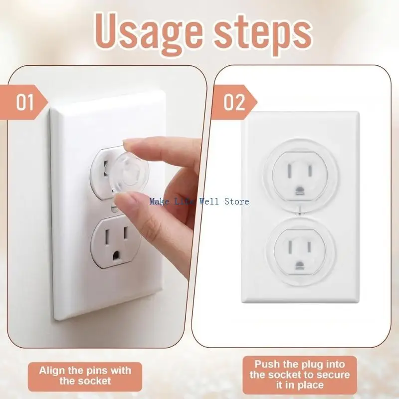  200Pcs Clear Outlet Safety Covers Electric Plug Protectors Dustproof Plastic Plugs for Electrical Power Outlets Proofing