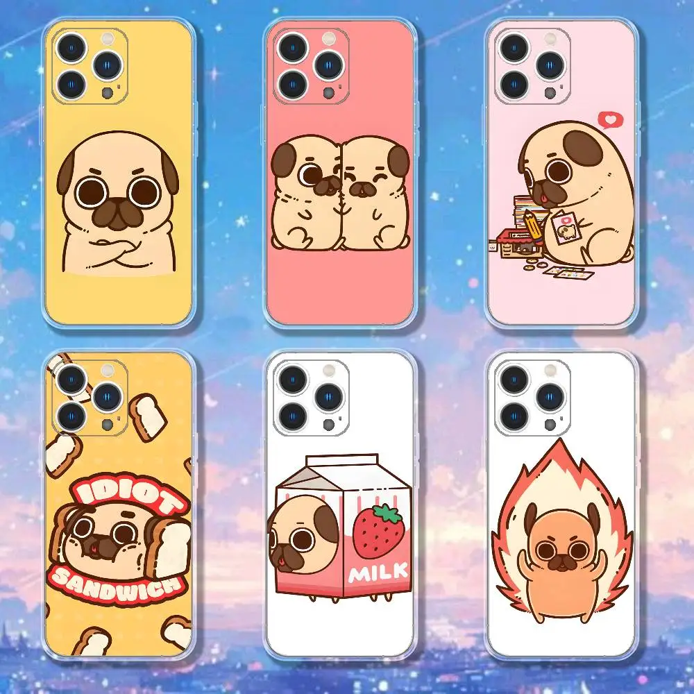 حافظة هاتف Puglie Pug لهاتف iPhone 17,16,15,14,13,12,11 Pro,Max,Plus,X,XS,XR,SE4,E غطاء ناعم شفاف صغير #1