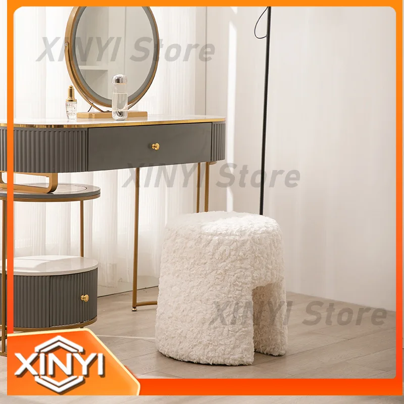 Modern Minimalist Luxury Footstool for Living Room Bedroom Balcony Entryway Shoe Changing Stool and Vanity Stool