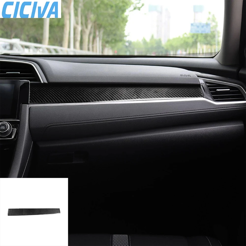 

For Honda Civic 10th Gen 2016-2019 Carbon Fiber Center Console Glove Box Panel Car Interior Accessories Cover Tuning Stickers