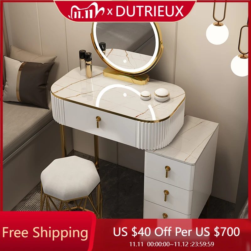 

Clear Modern Vanity Table Designer Accent Accent Luxury Bedroom Lounge Dressing Table Unique Comoda Pra Quarto Hotel Furniture