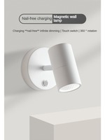 Magnetic Suction Nail Free Charging LED Wall Lamp Touch Switch 350 ° Rotating Dimmable Decorative Light