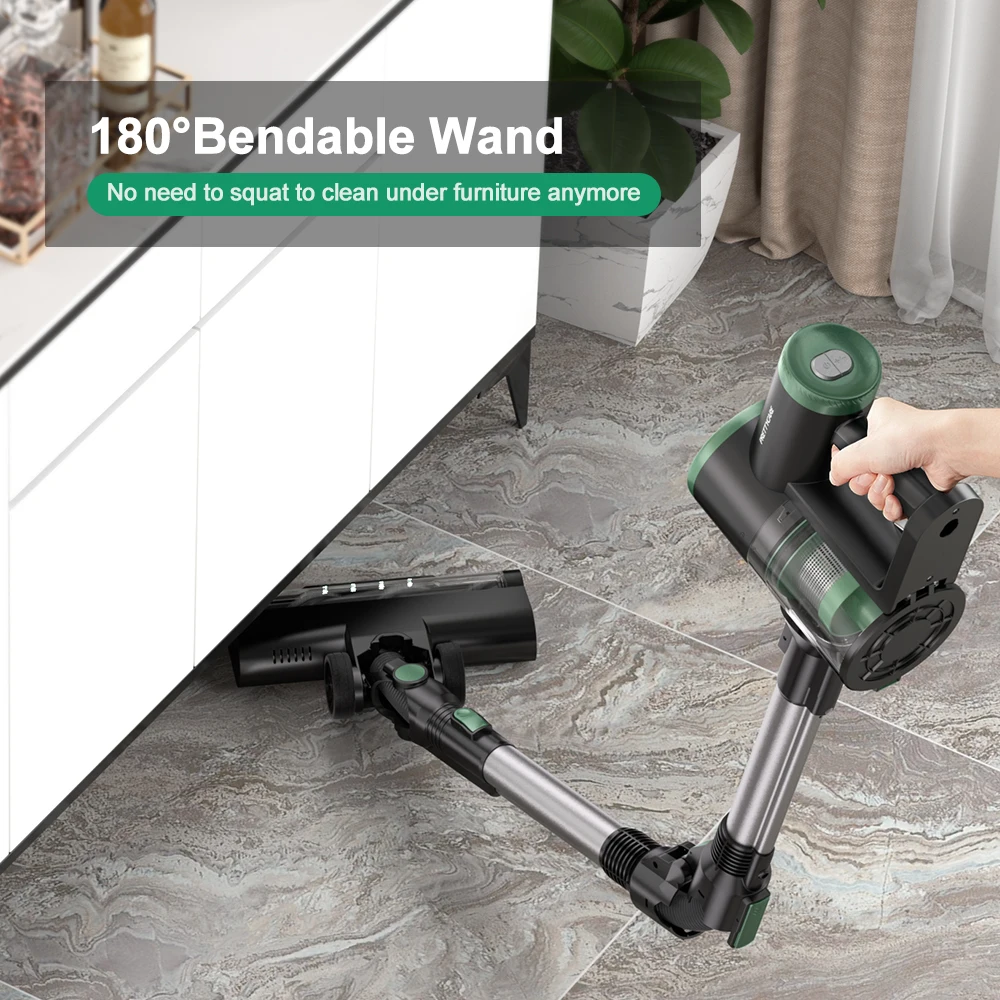 PrettyCare WP1 Cordless Vacuum Cleaner 25 Kpa 35Minutes Stick Vacuum Cleaner With Battery Level Display For Home Pet Hair Area