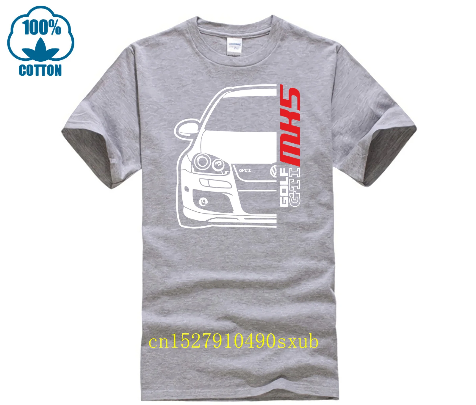 GTI MK5 Car Black T-Shirt 100% Cotton S-4XL