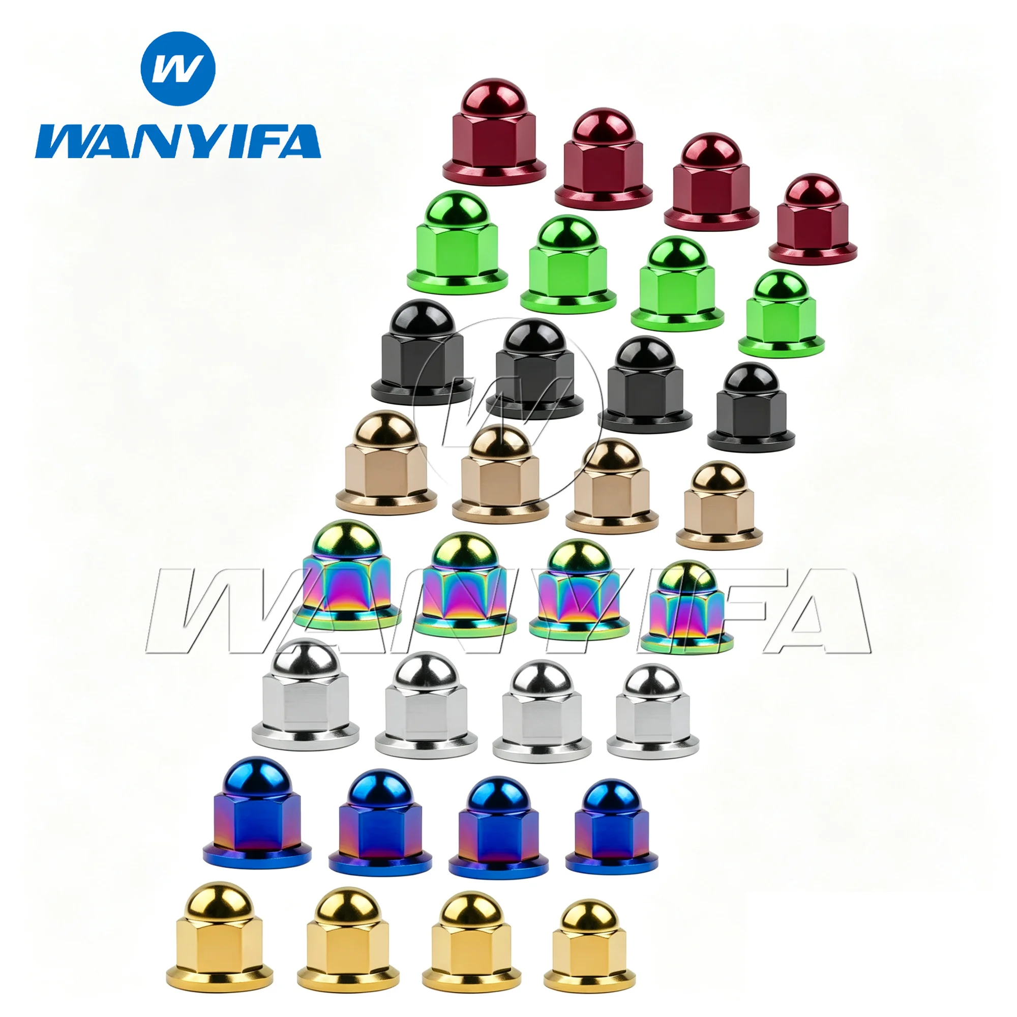 Wanyifa Titanium Nut M6 M8 M10 Dome Head Nuts for Bicycle Motorcycle Car