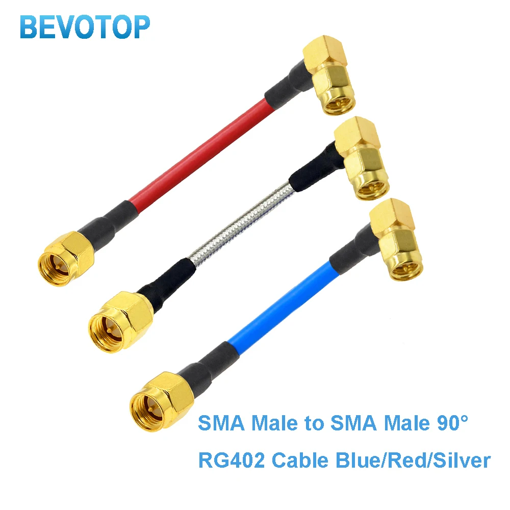 SMA Male to SMA Male 90° Connector RF Coaxial Cable RG402 Semi Flexible 0.141
