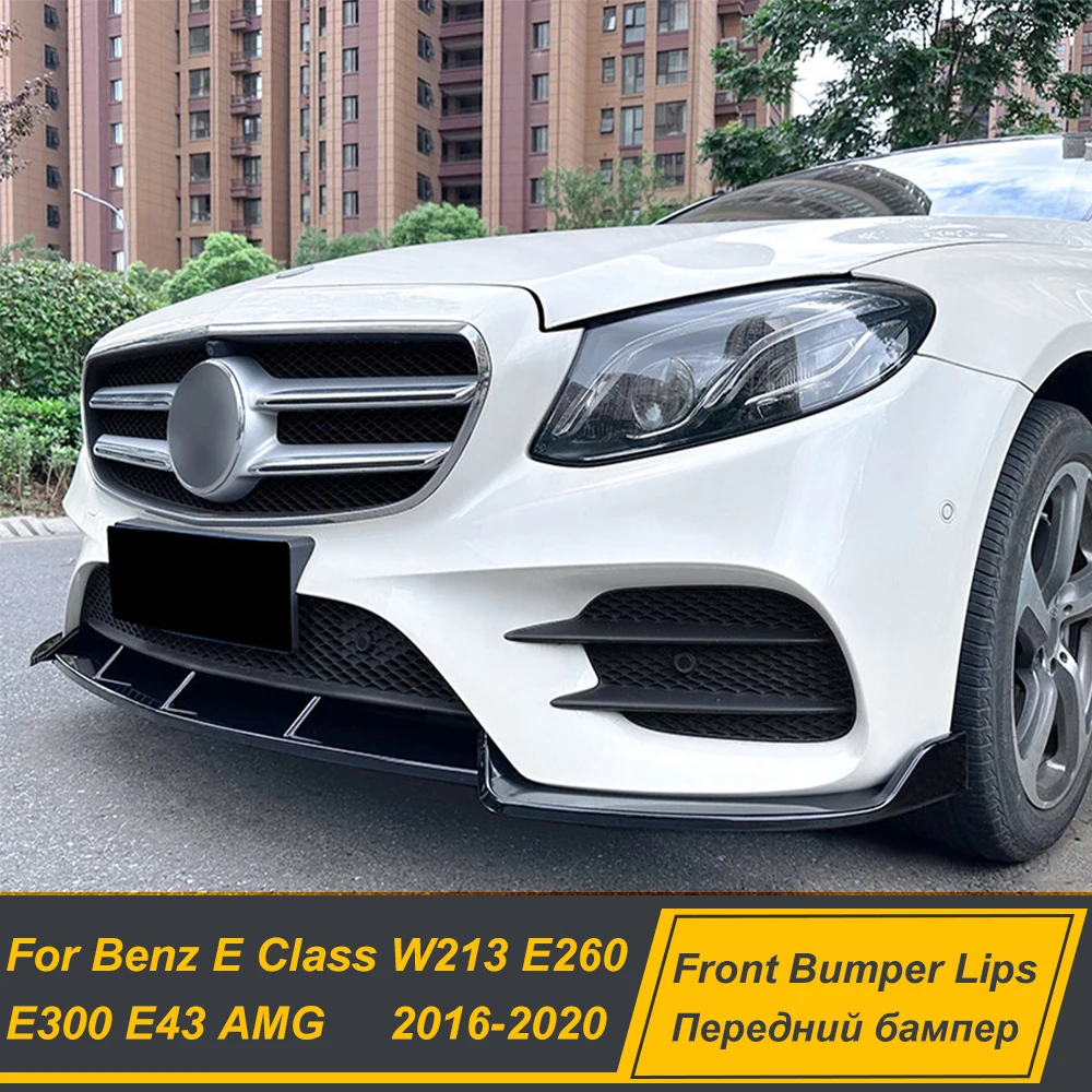 

For Mercedes Benz E Class W213 E260 E300 E43 AMG 2016-2020 Front Bumpe Splitter Lip Spoiler Diffuser Body Kits Accessories Parts