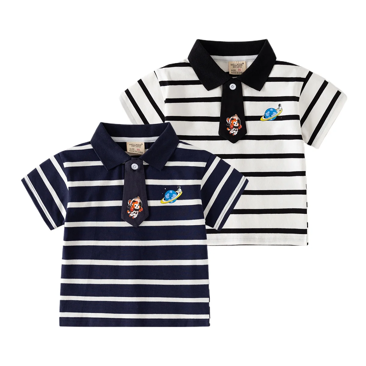 

Striped Toddler Boys Polo T-shirts Kids Tops Tees Summer Children's Clothes