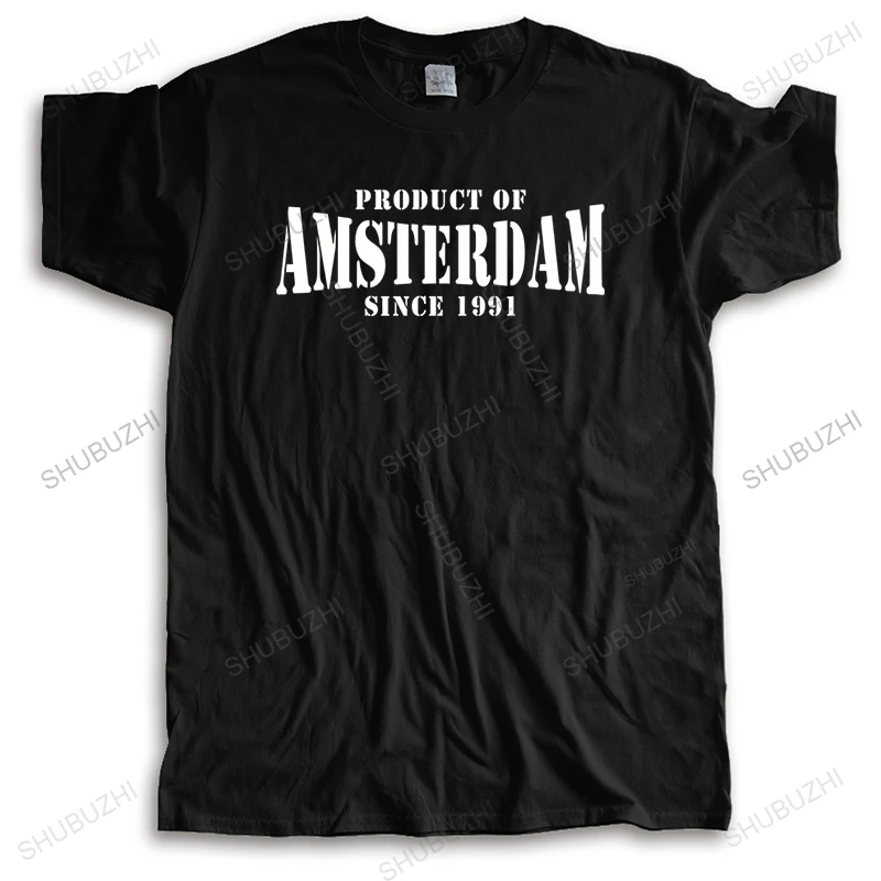 Homme brand fashion t shirt summer men casual t-shirt PRODUCT OF AMSTERDAM SINCE 1991 Funny Top Tees Mens loose cool Tshirt