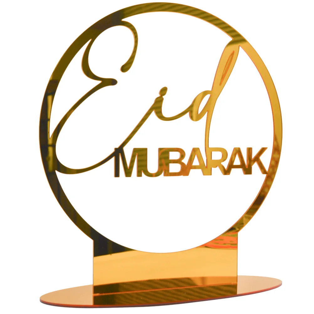 

Acrylic Eid Desktop Decor Double Sided Mubarak Ornament Ramadan Table Craft Muslim Holiday Decoration Eid Decor