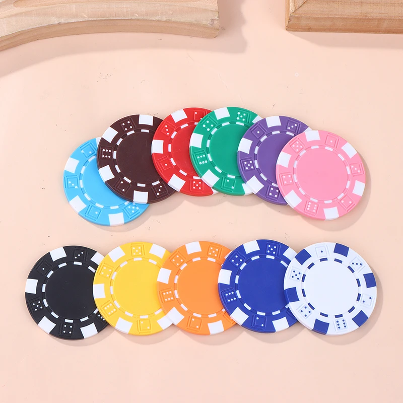 10 Stück ABS-Kunststoff Poker Chips Casino Texas Hold'em Poker Metallmünzen 11,5 g Chips Poker Game Chip Set Zubehör