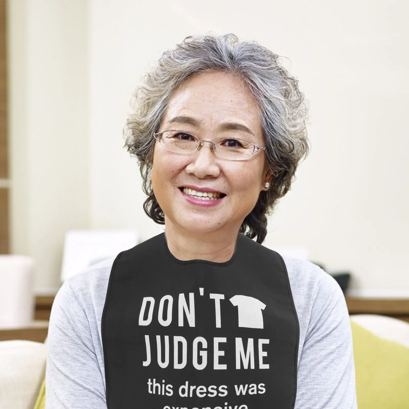 Adult Dinner Bib Waterproof Wear-Resistant Delicate Bib Reusable Elderly Clothing Protector for Eating Household Dining