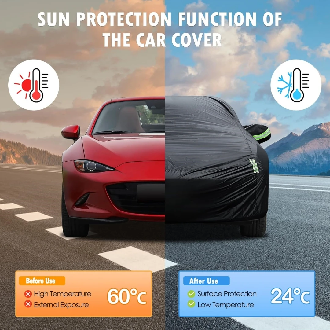 Car Cover Custom Fit for Mazda MX-5 Miata Waterproof All Weather for Automobiles Full Exterior Cover Sun Rain Snow Protector