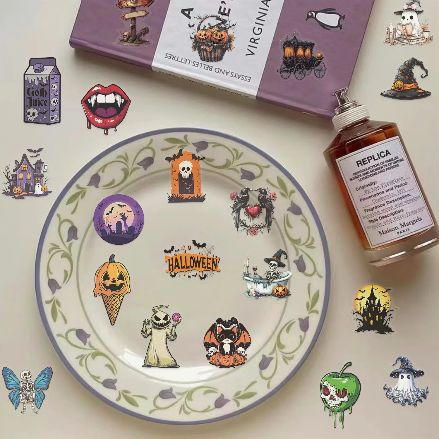 10/30/50PCS Terrore Halloween Cartoon Adesivi PET Trasparente Divertente Graffiti Giocattoli FAI DA TE Notebook Frigo Telefono Auto Wall Decalcomanie Regalo