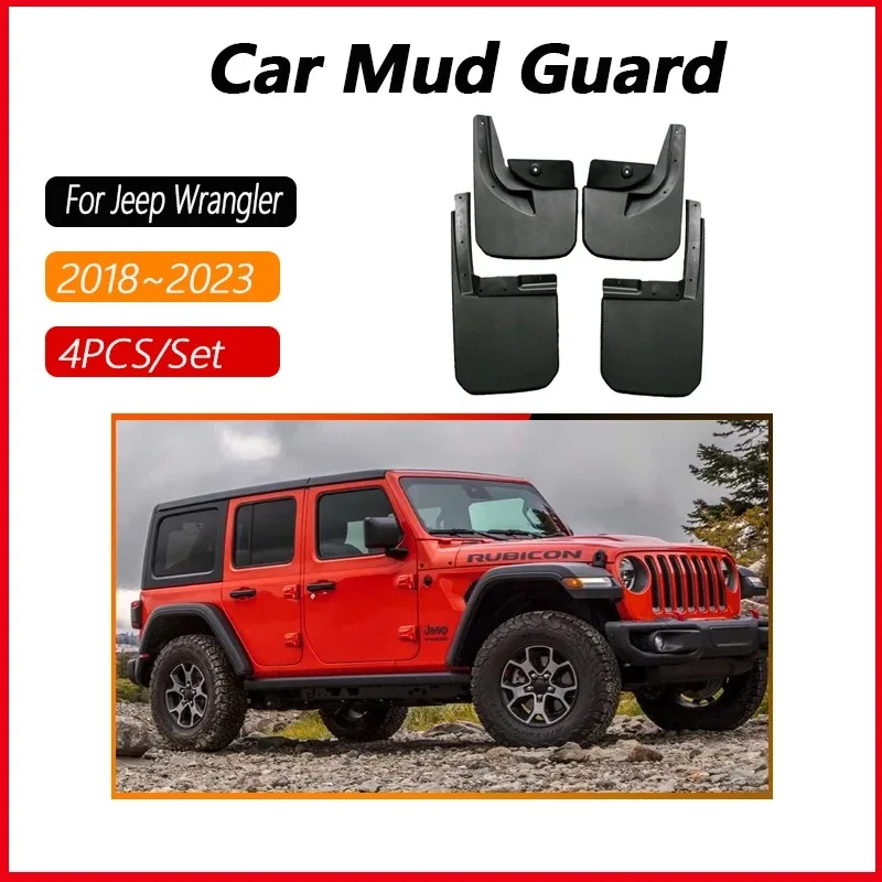 

4PCS Car Wheel Fenders for Jeep Wrangler JL 2018~2023 Antifreeze Flare Mudguard Flaps Splash Mud Guard Mudflaps Auto Accessories