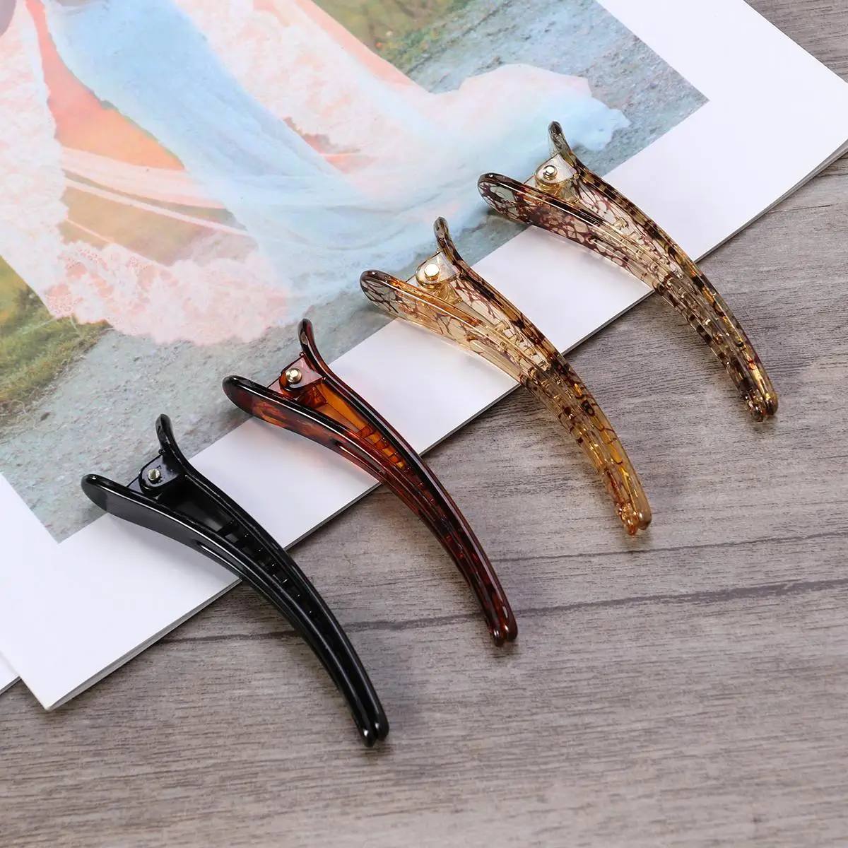 Eendenbek Mode Haarspeldjes Meisjes Feest Kerstmis Vrouwen Haar Eendenbek Haarspeld Clips Stijlvolle Barrette Glanzende Afwerking