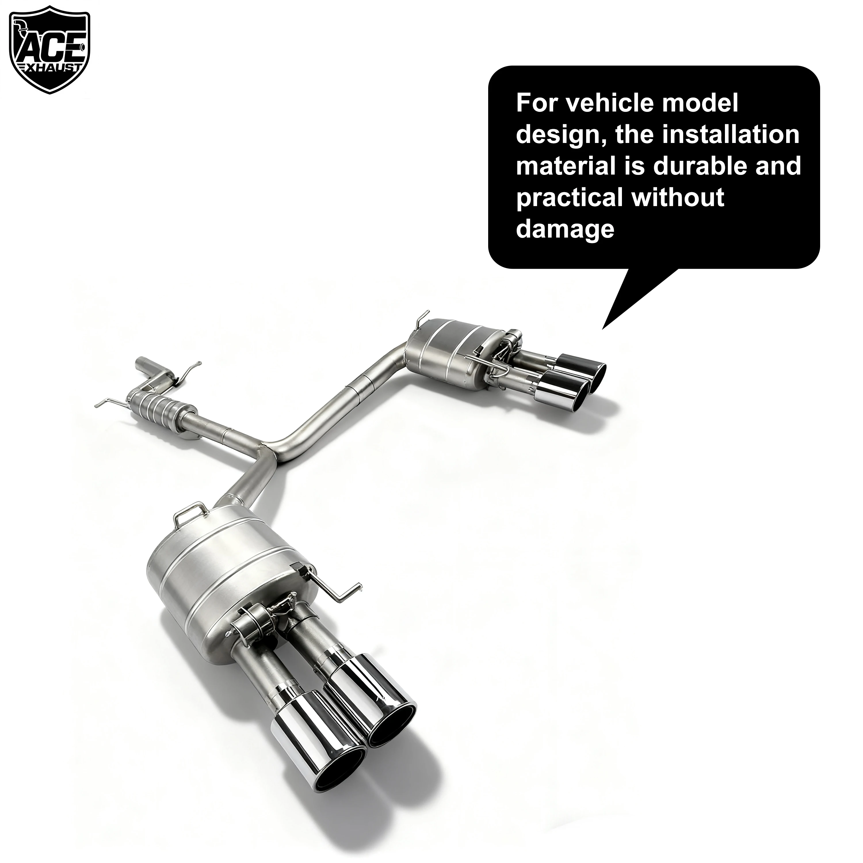 ACE Auto-Zubehör für Audi A4 A5 B8 B9 2.0T Hochleistungs-Valvetronic-Auspuff Catback-Schalldämpfer SUS304 Qualitäts-Auspuffrohr – Detail 5