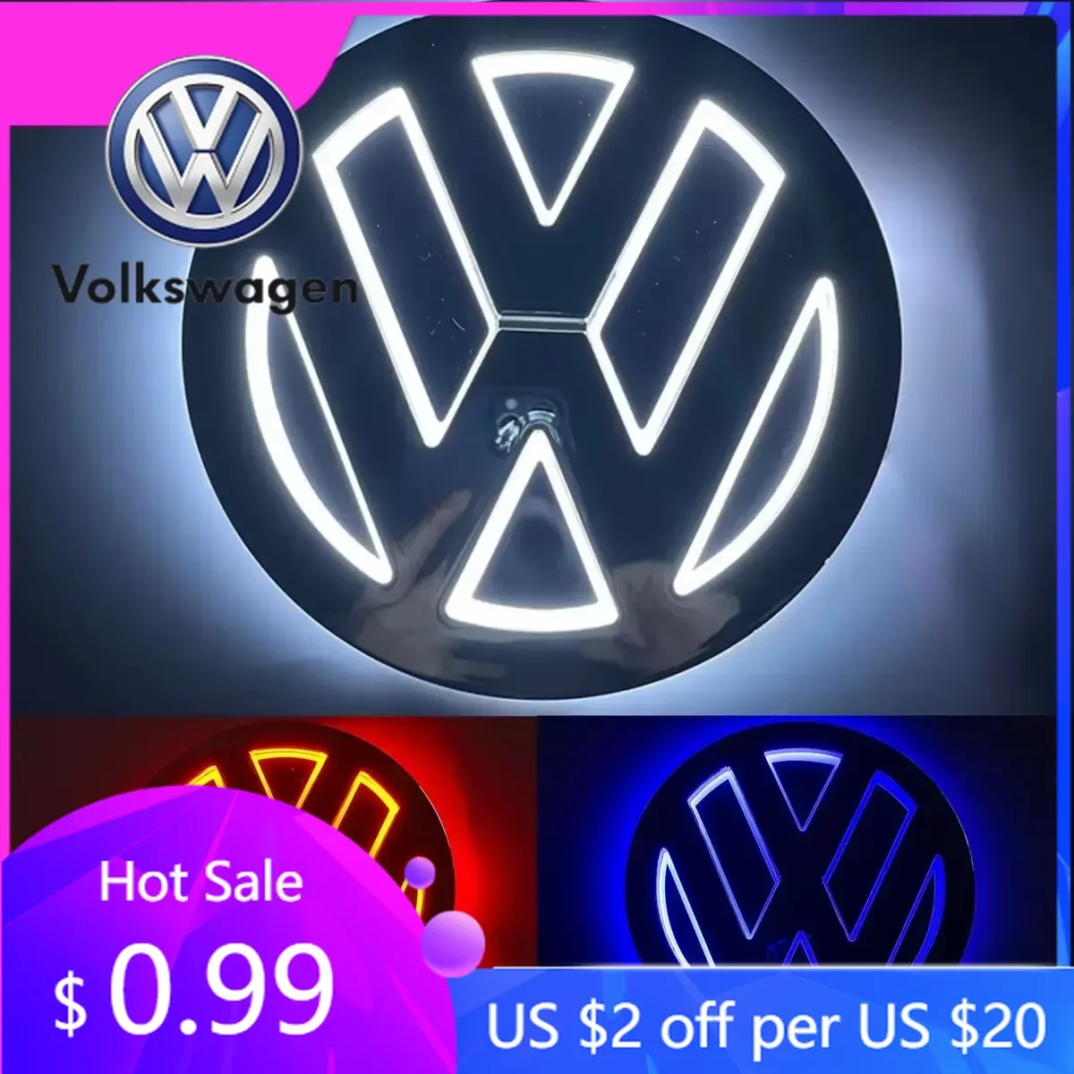 

Спойлеры Крылья 11см 5D Логотип Свет Светодиодный Задний Значок Передняя Решетка Свет Для VW CC Bora Golf Jetta POLO MAGOTAN Passat Логотип Свет Tr