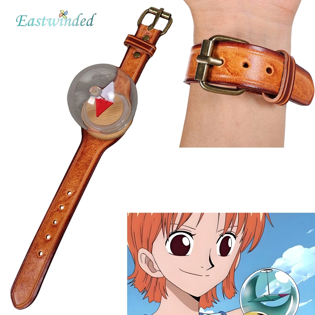 Anime Pirate Nami Cosplay Compass Prop PU Leather Belt Women Roleplay Costume Accessories Halloween Carnival Party Prop Decor