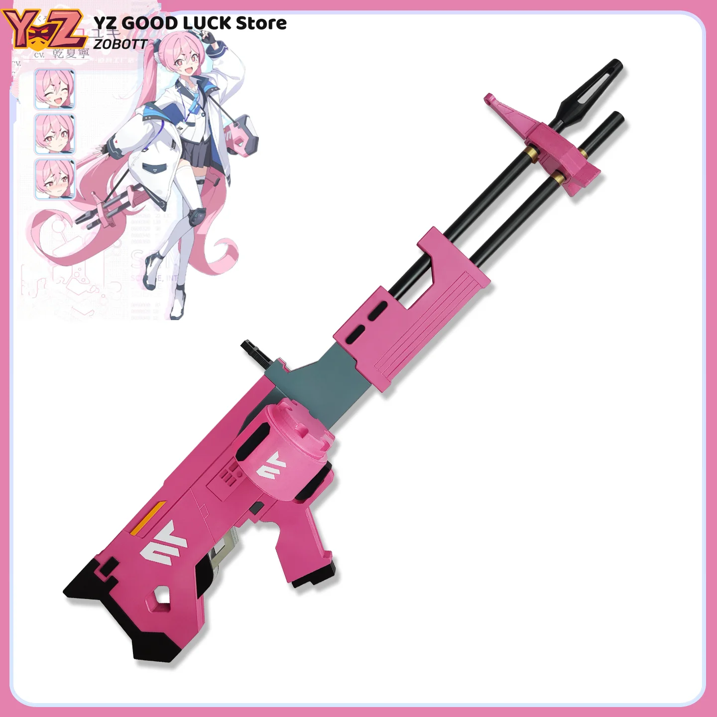 Game GODDESS OF VICTORY: NIKKE Cosplay Alice Gun Props Alice Light Pink Wig Hair Headset Halloween Cosplay Accessories