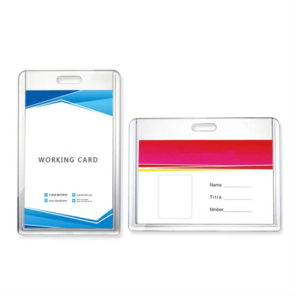 1 Pc Acrylic Name Card Cover Adjustable Work Identity Employee Card Bank Card Lanyard Neck Straps Employee's Staff Badge Cards