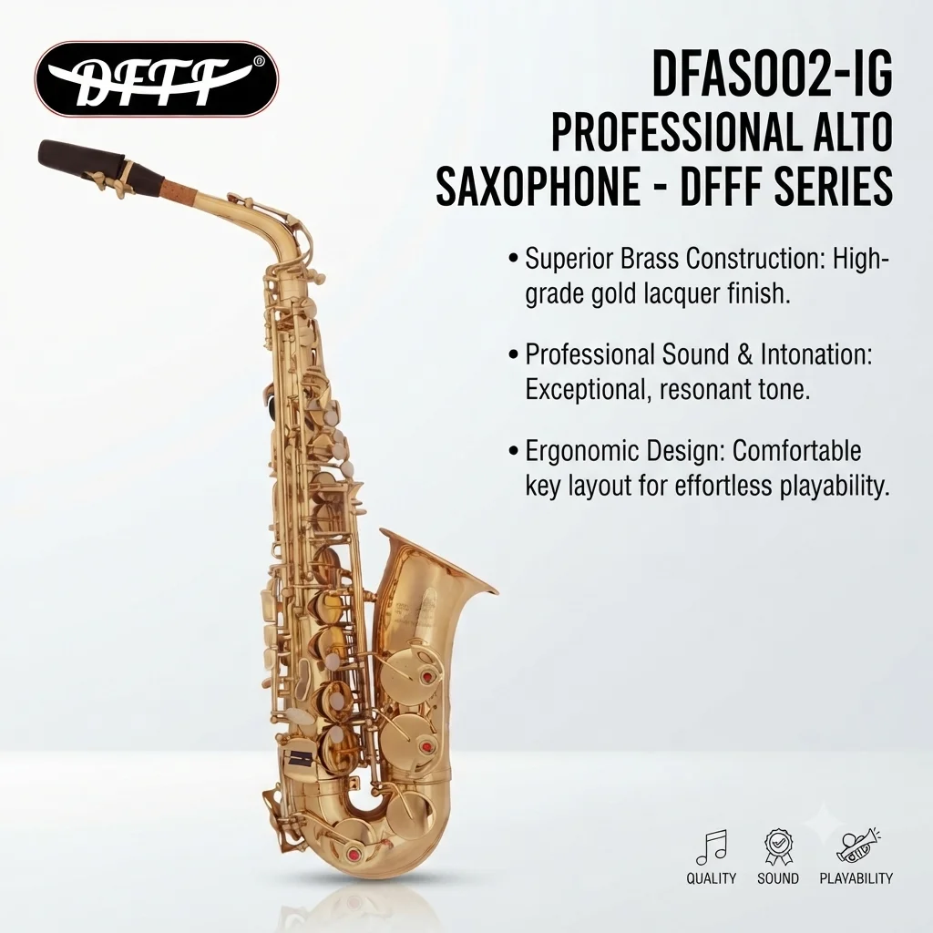 Professional Eb Key Alto Saxophone Foambody Case Accessories Electrophoretic Gold Finish Customized Logo For School Band