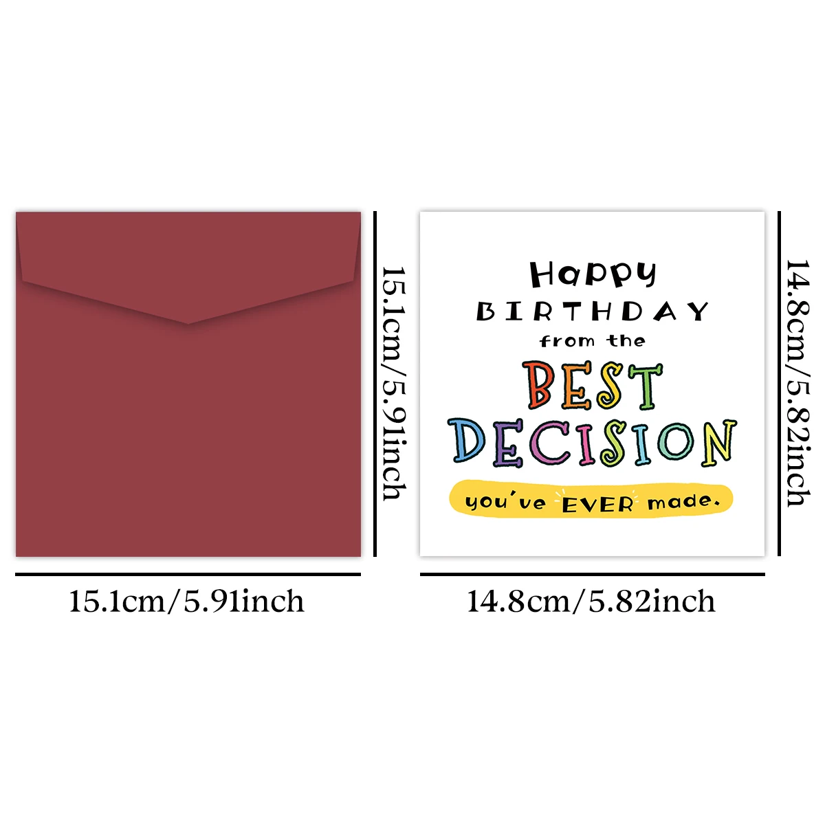 1PC Funny Birthday Card For Boyfriend Girlfriend Husband Wife,The Best Decision You Ever Made,Happy Birthday Greeting Card Gifts