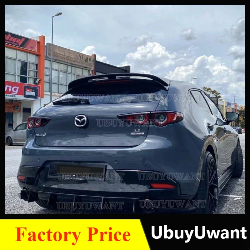 

For Mazda 3 Axela Hatchback 2020 Carbon Fiber Spoiler Rear Roof Spoiler Wing Automobile external parts