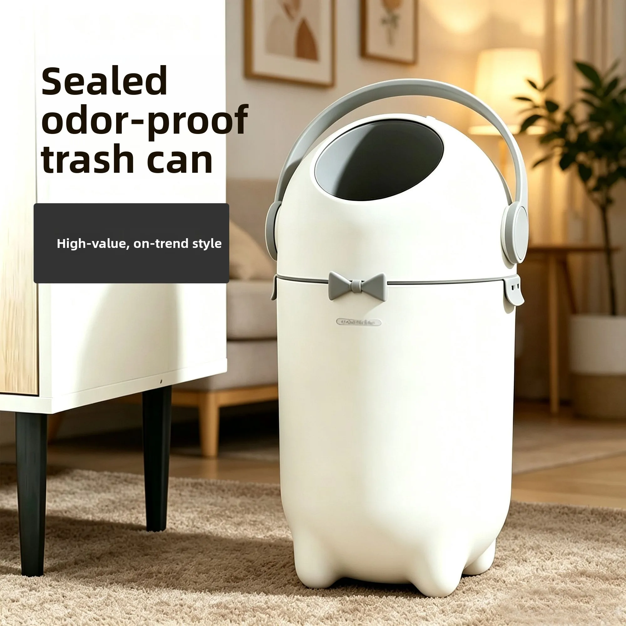 Deodorant trash can Large-capacity household fully enclosed with lid Sealed deodorant trash can isolates odor