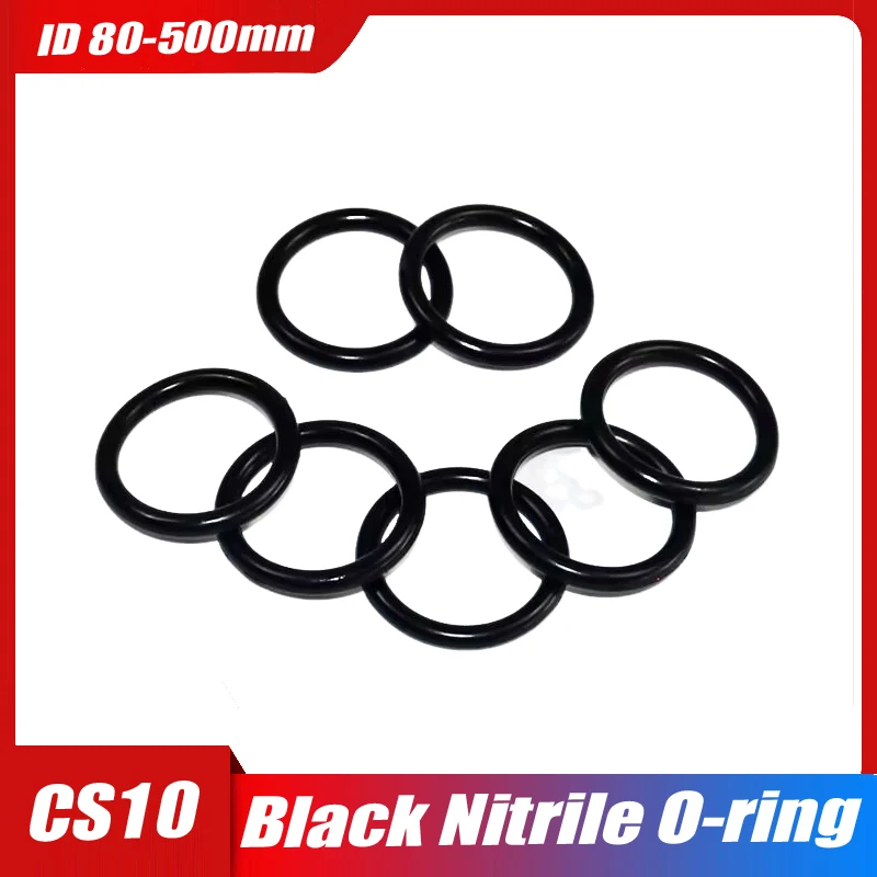

Black Rubber Ring NBR Sealing O Ring CS 10mm OD80/100/110-500mm Silicon High Pressure Repair Oil Resist Band Sealing Ring 1Pcs