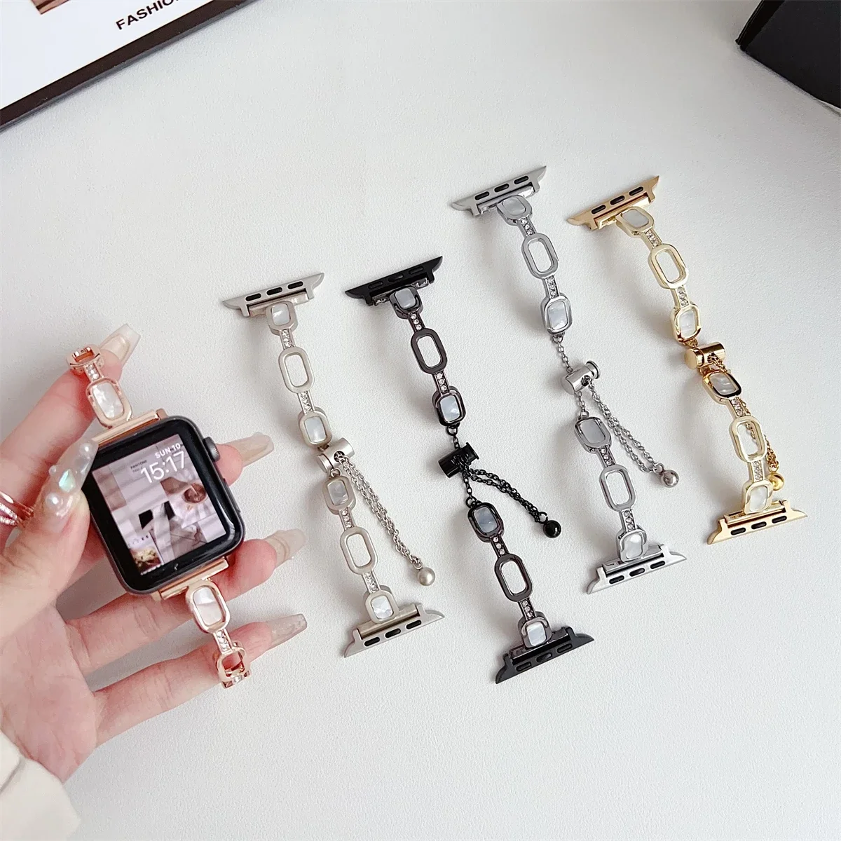 Cinturino per iWatch 42/44/45/46/49mm 38/40/41mm Cinturino per orologio in metallo alla moda per serie Watch Ultra2 Series 10/9/8/7/6/5/4/3/2/1_voghion.com