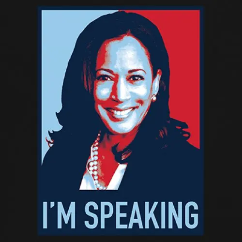 Kamala Harris I'm Speaking 2024 Damen-Langarm-T-Shirt President Vote Blue