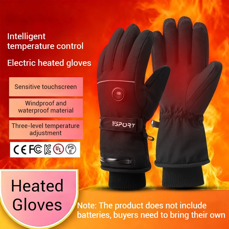 

Motorcycle Electric Heated Gloves Winter Moto Heated Gloves Warm Windrproof Rechargeable Heating Thermal Gloves For Snowmobile