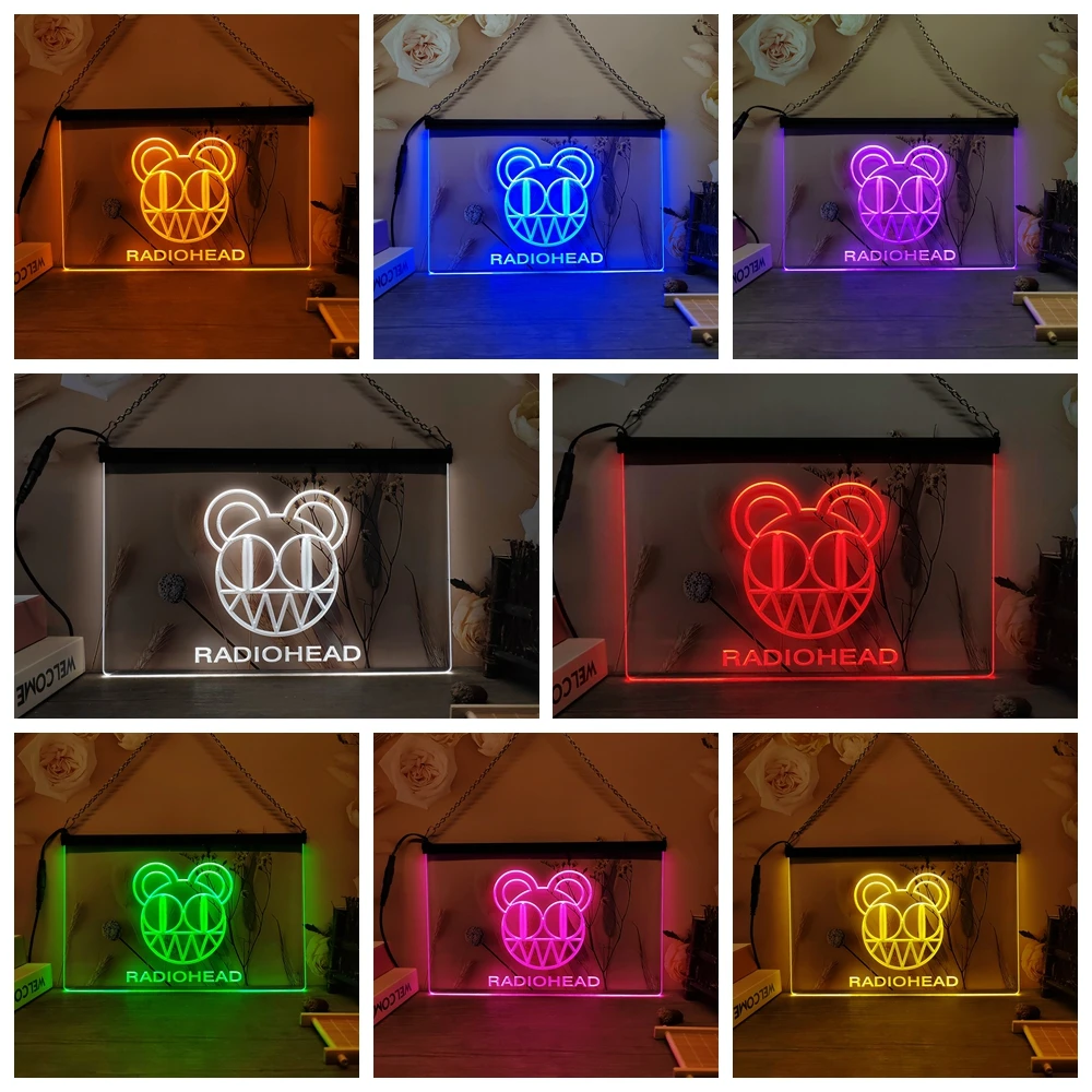 Radiohead Amnesia Rock Band-3D Carving LED Neon Sign Home Decor Wall Wedding Creative Bedroom Desk