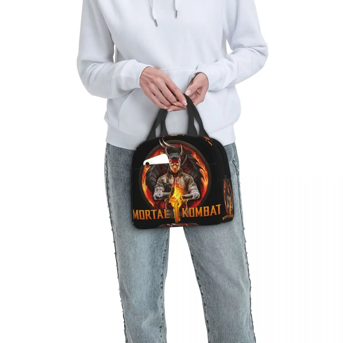 Mortal Kombat-bolsas de almuerzo de una caja Bento, bolso de almuerzo impermeable a prueba de fugas, bolsas de Picnic, bolsa térmica más fresca para mujer, viaje de Estudiante