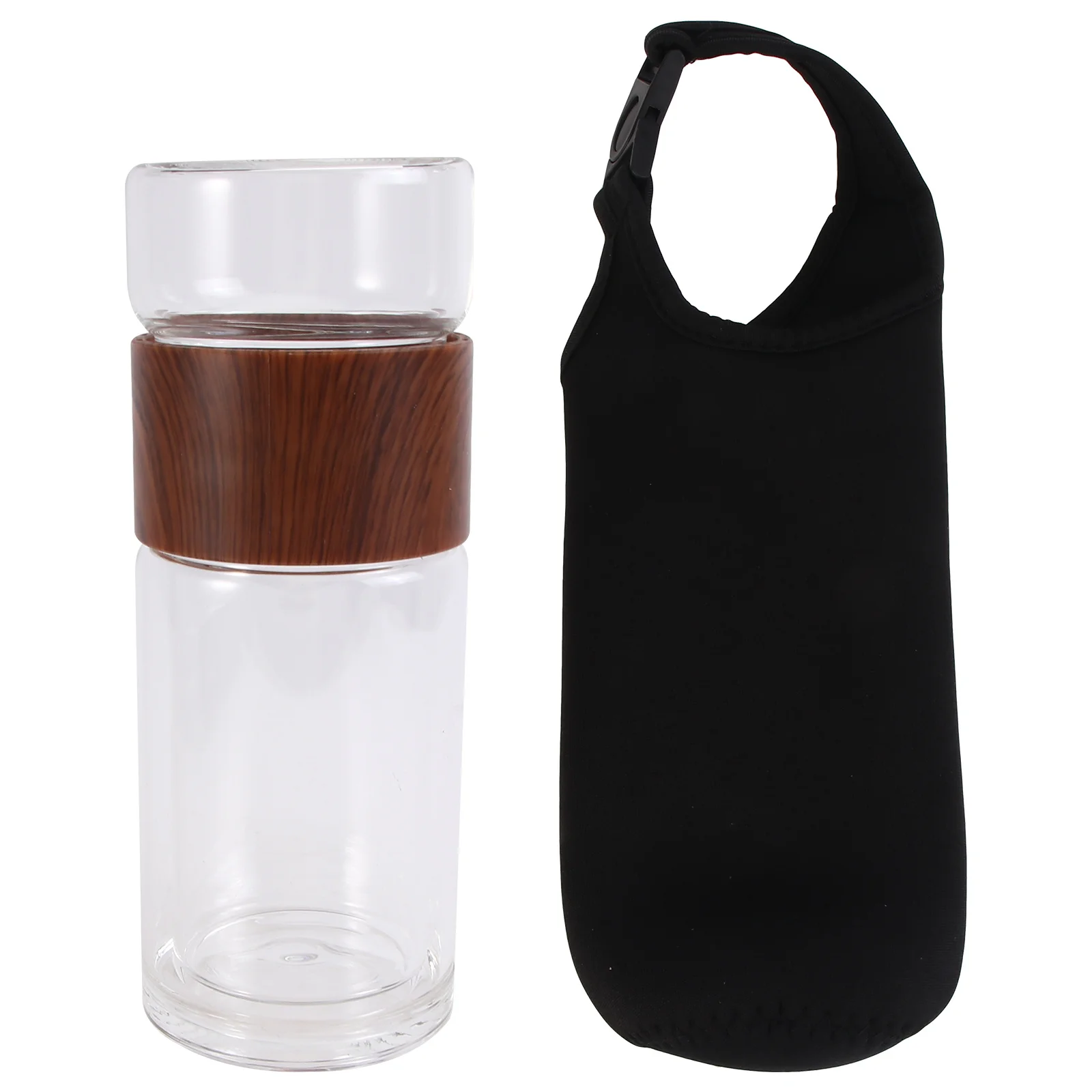 

1Pcs Glass Tea Bottle Cup Exquisite Appearance Small Portable Good Hand Feeling for Outdoor Use Tea Separation Cup