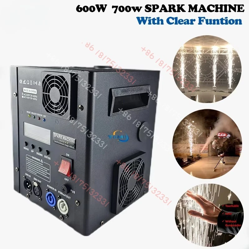 2pcs 650W Cold Spark Machine Flightcase Option Ti Powder 600w 700W Cold sparkler Machine Clear Dmx Remote Cold Sparkular Machine