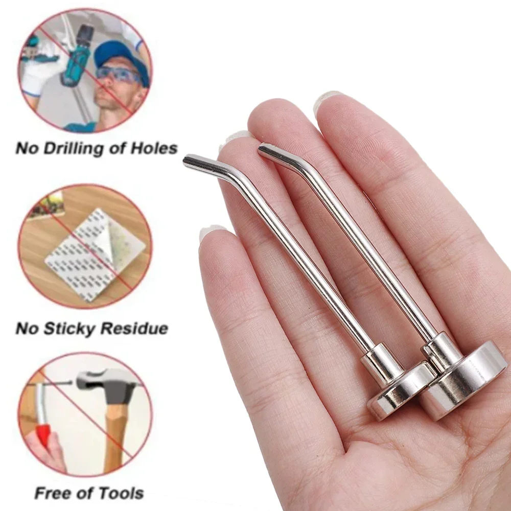 Right Angle Magnetic Hooks Strong Magnetic Hook Punch-free Heavy Wall Hanging Magnet Racks Kitchen Bathroom Organization Tools