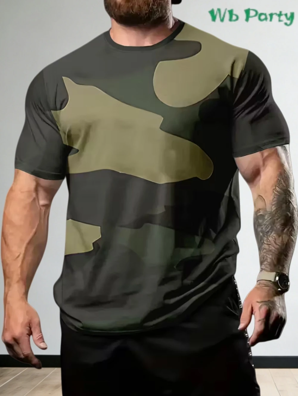 

Мужская камуфляжная одежда, летняя повседневная и удобная повседневная футболка, камуфляжная футболка с 3D принтом, круглый вырез, топ с короткими рукавами, мужская одежда