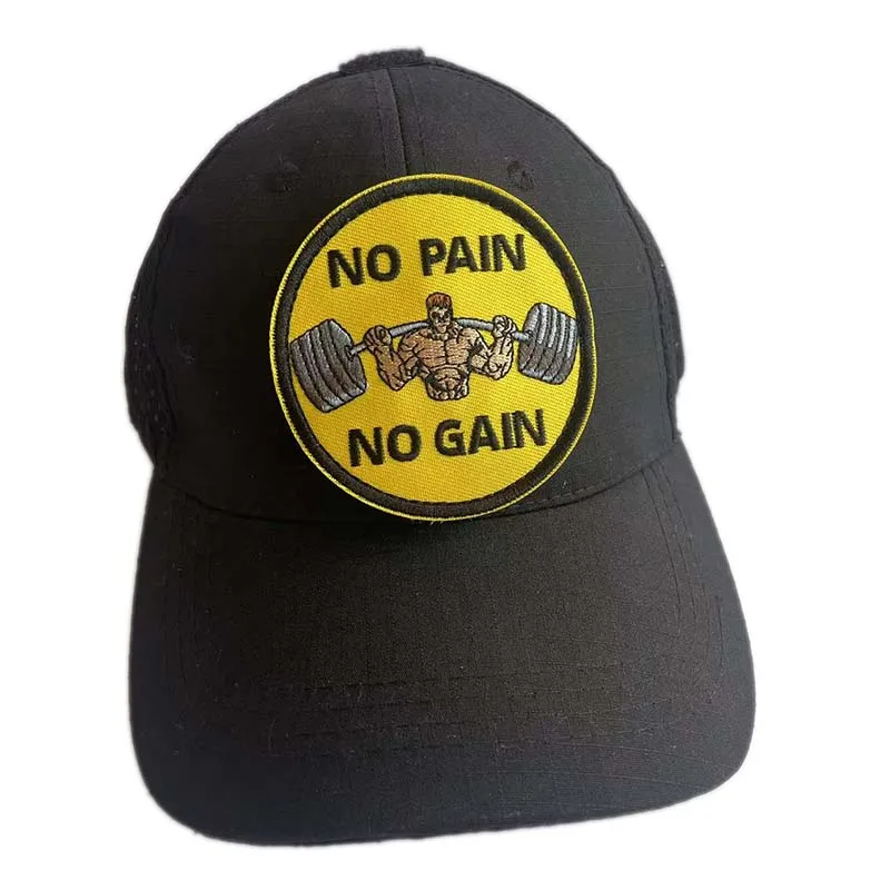 Pirat Edward, Hase, Schönheit, Bär, Totenkopf Fitness-Übung Lustige bestickte Aufnäher, Kein Schmerz, kein Gewinn, Das Leben ist schön, Moral-Emblem – Detail 2