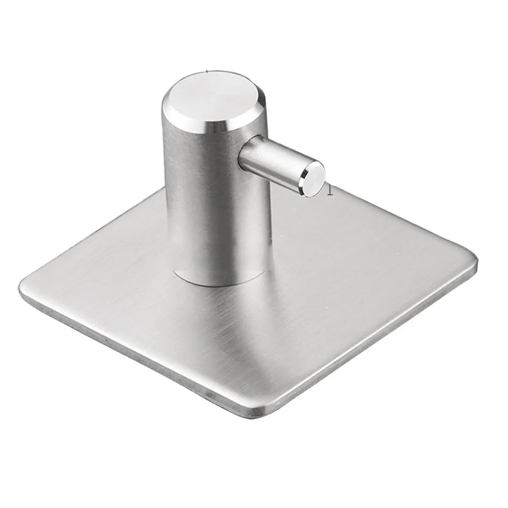 

4Pcs 304 Stainless Steel Strong Adhesive Hooks Traceless Metal Towel Door Hangers Rustproof for Kitchen Bathroom