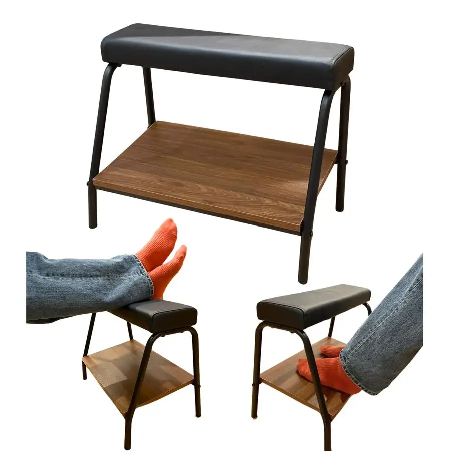 

Двухуровневая подставка для ног под стол, универсальная подставка-оттоманка для комфортной работы за столом, офисная, черная