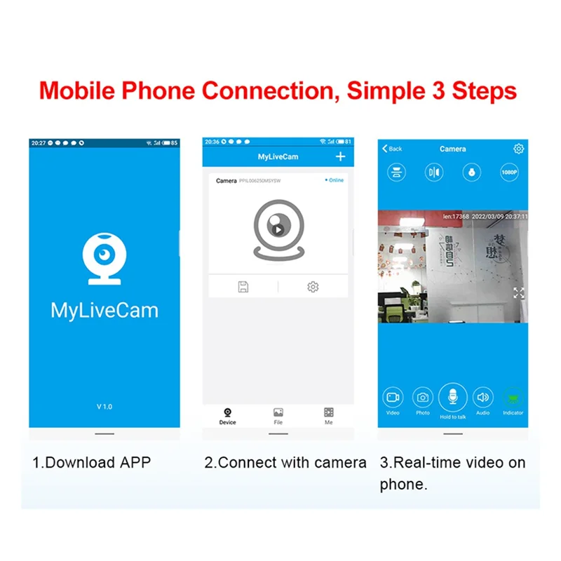 

A75T Mini Wireless Wifi CCTV Camera Connect To Phone Surveillance Security Video Record HD Night Vision