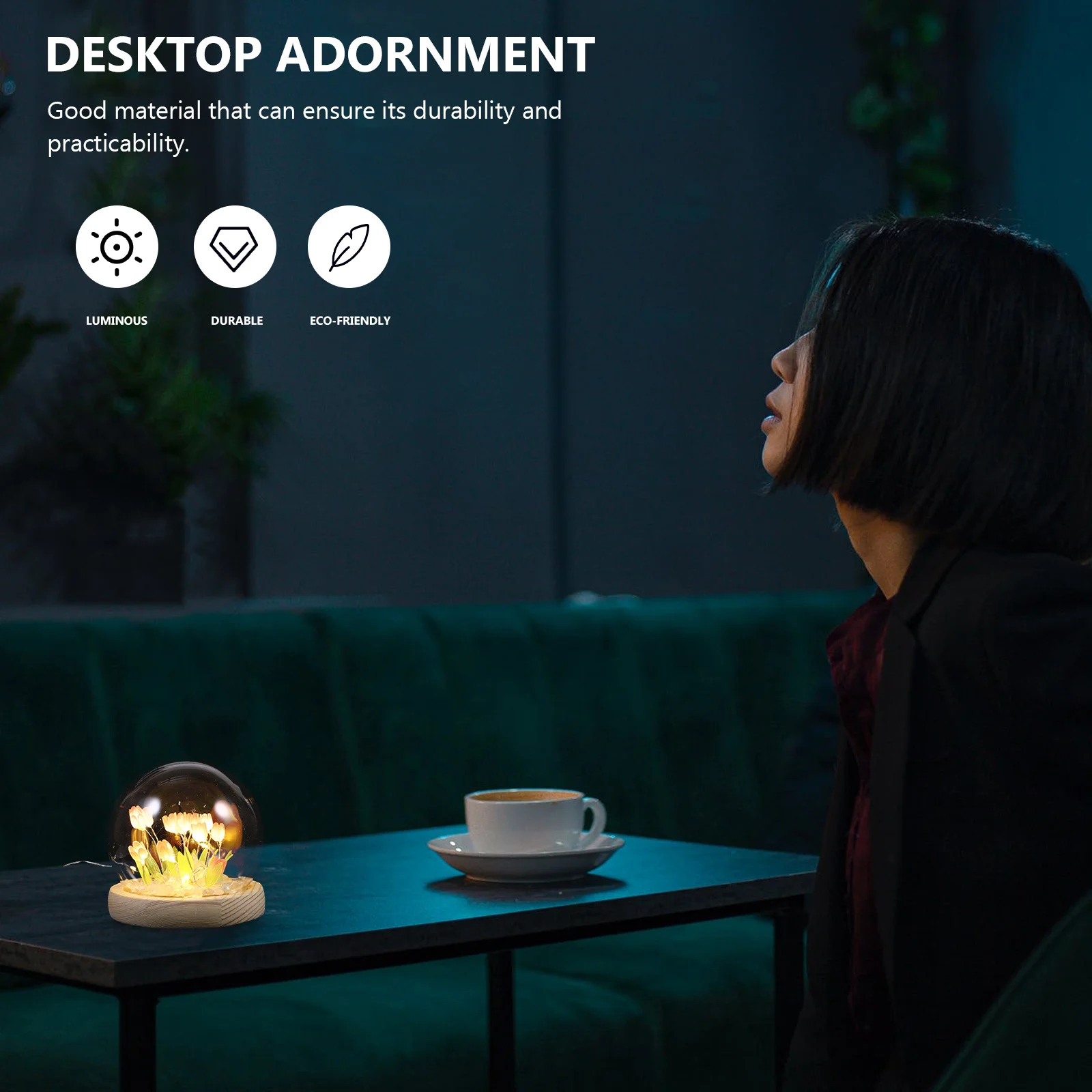 

1Set Creative Night Lamp with Artificial Tulips and Crystals Soft Glow Bedside Light for Room Decor Aesthetic DIY Lighting Kit