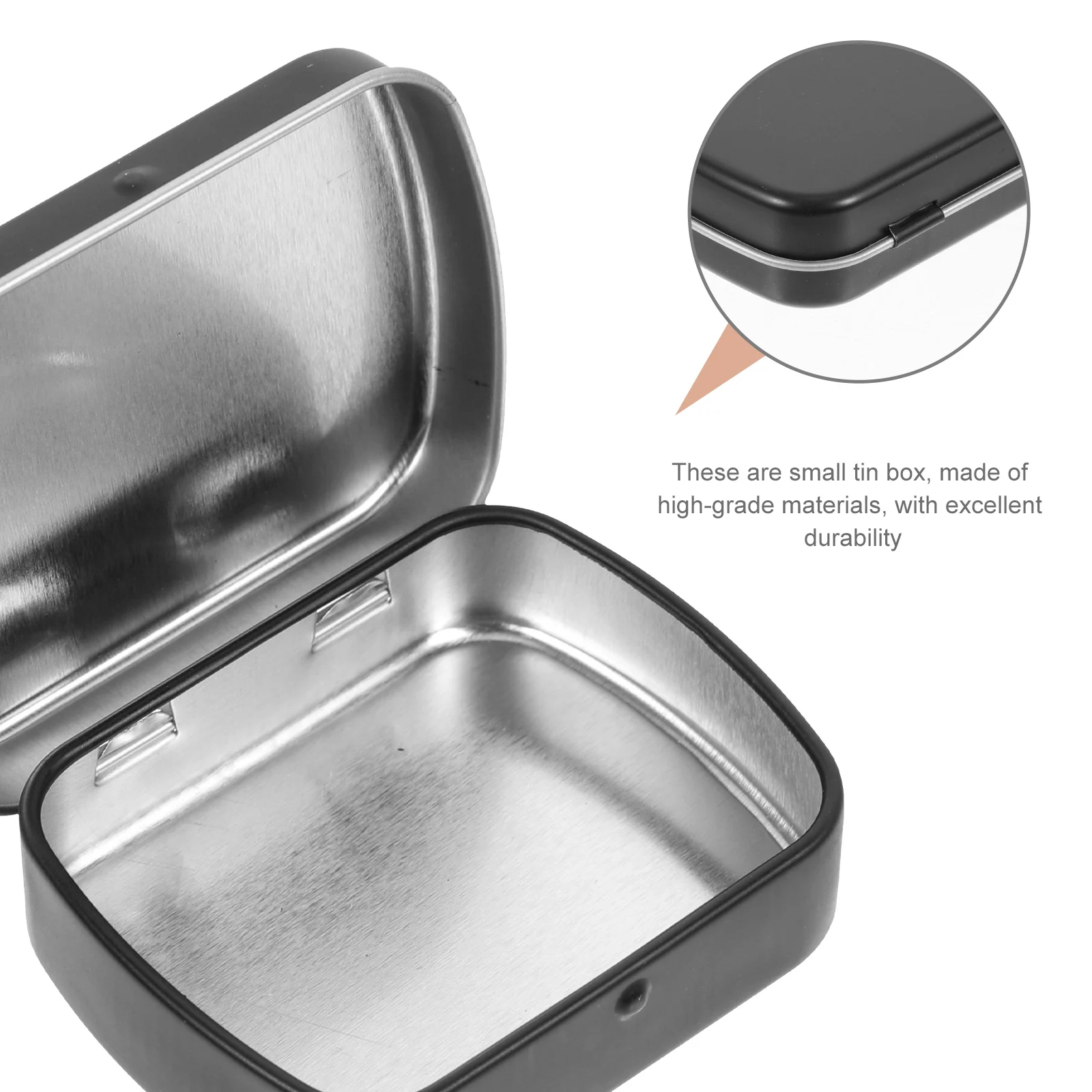 

10Pcs Small Objects Organizer Candy Iron Container Hinged Lid Tin Box Portable Metal Storage Case