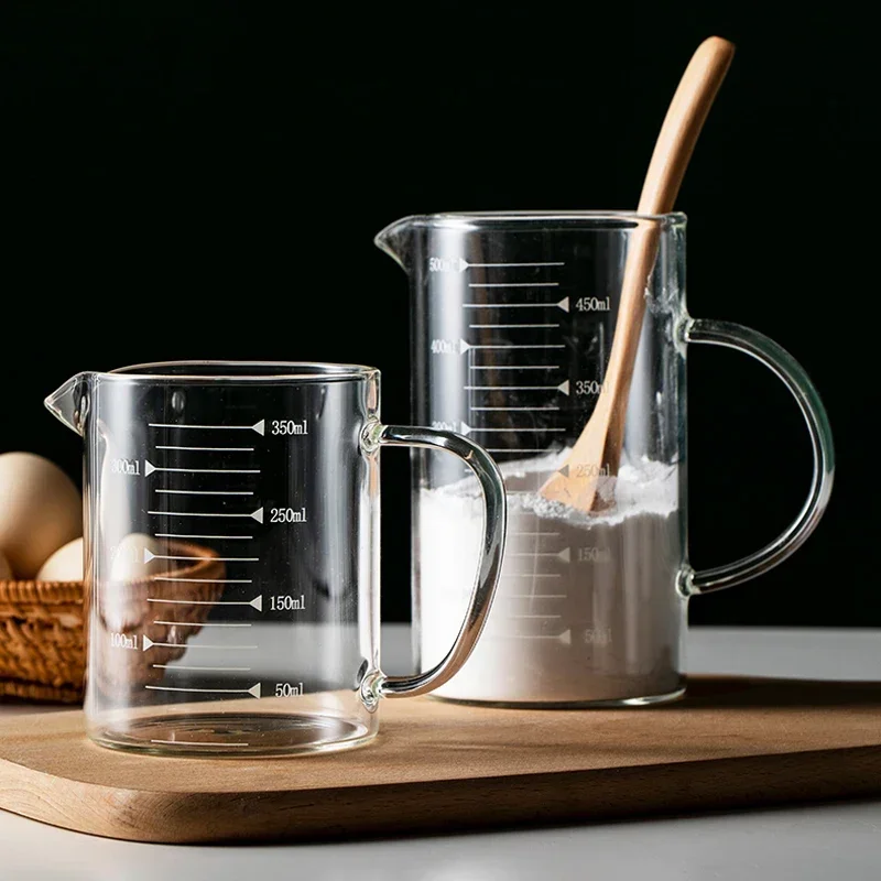 Measuring Cup Glass Coffee Milk Cup Graduated Pastry Measuring Cups Liquid Milk Jug with Scale for Baking Cooking Kitchen Tools