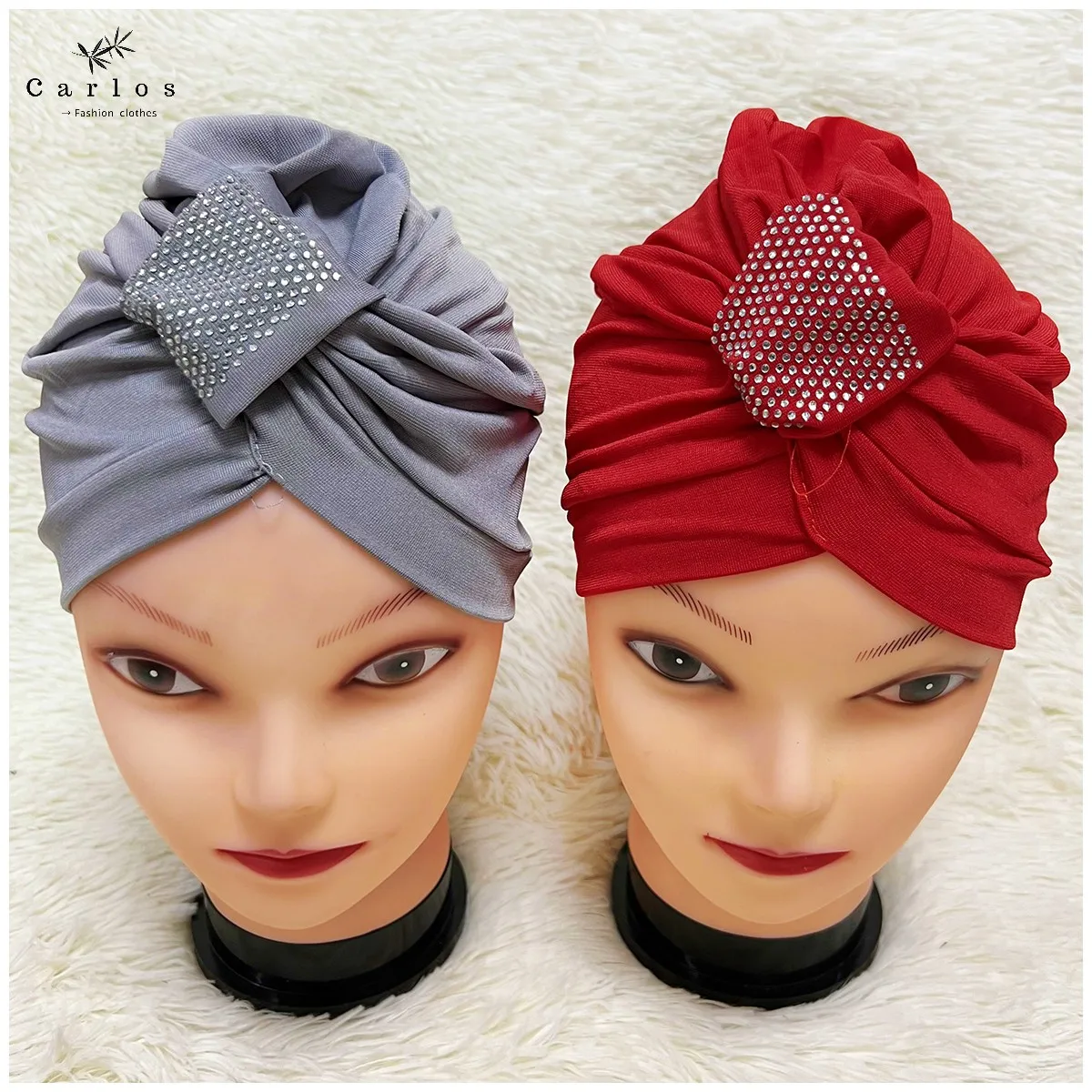 1 Dozen High Quality Newest Elegant Turban Hats Women Cap Beaded For India  Scarfs Head Wrap Headband Girl Hair Accessories Lady