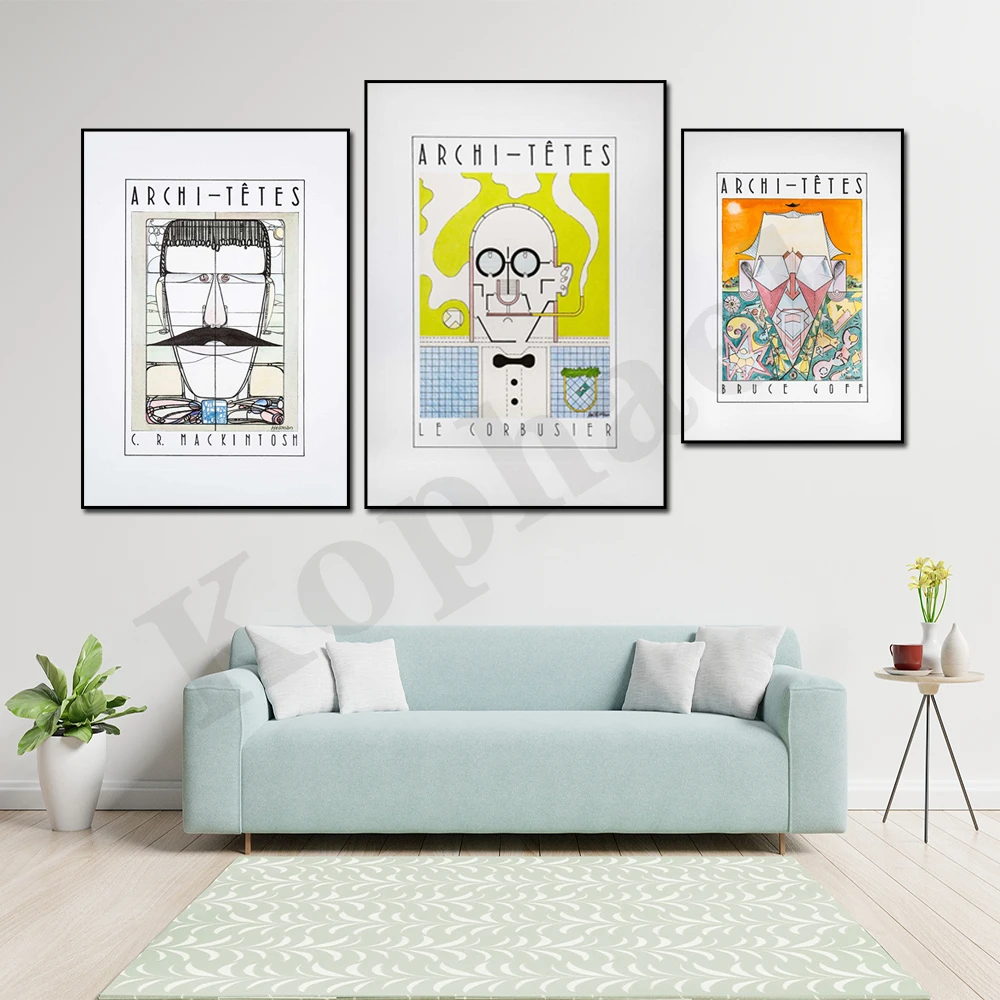 Modern Famous Architect Abstract Original Signed Poster