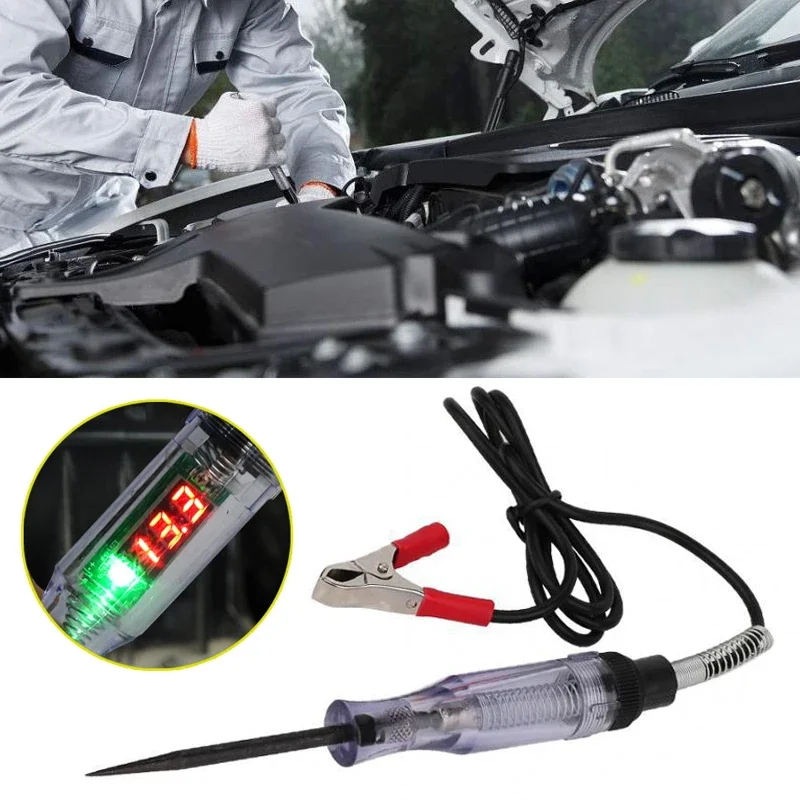 1Pc 6V/12V/24V Automobile Circuit Tester Digital Display Electric Pen Voltage Circuit Tester Car Truck Diagnostic Repair Tools